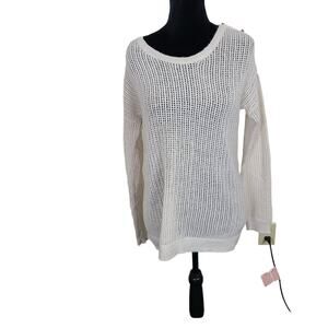 Gap Womens Ivory Cozy Core Coastal Cottage Core Sweater Open Knit Causal Cozy S